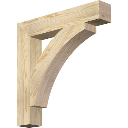 Ekena Millwork Thorton Block Rough Sawn Bracket, Douglas Fir, 4"W x 24"D x 24"H BKT04X24X24THR05RDF
